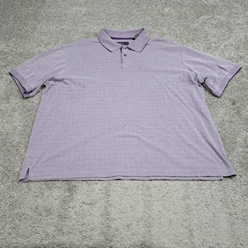 Marc Edwards Swift-Dry Purple Grid Polo Shirt Mens XL Short Sleeve Textured